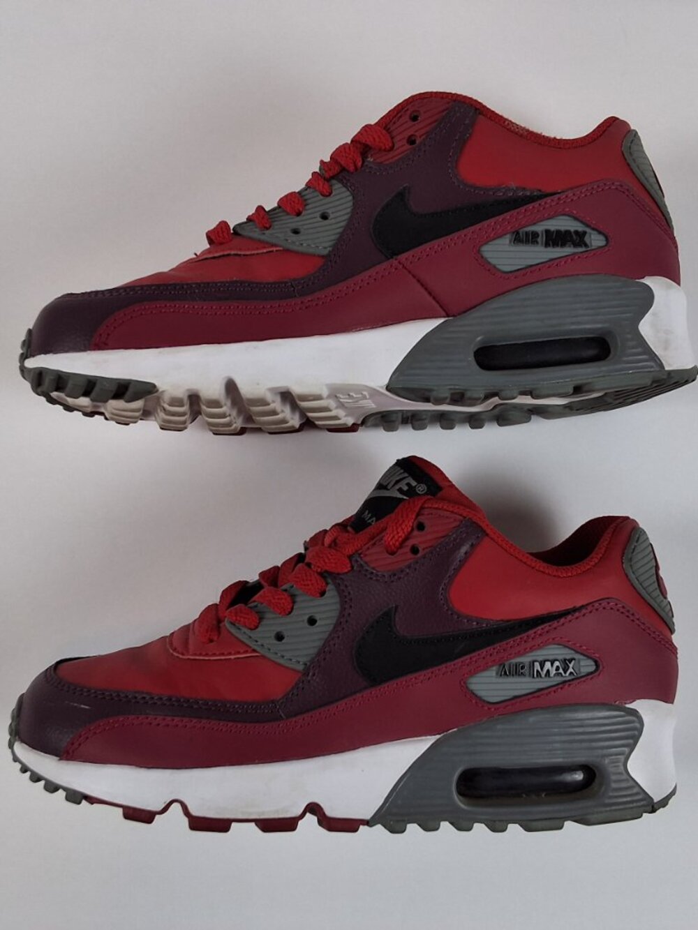 Nike Air Max 90 GS Red Gray Sneakers Youth Size 4Y EU 36 - Picture 2 of 16